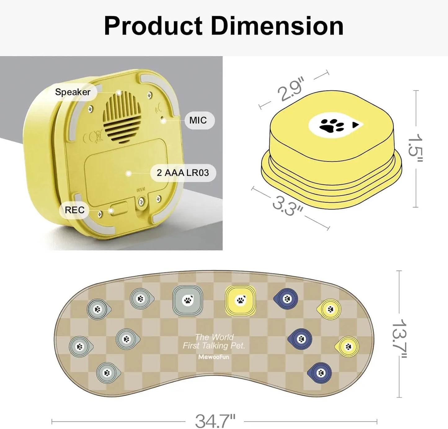 Mewoofun Dog Talking Button Set