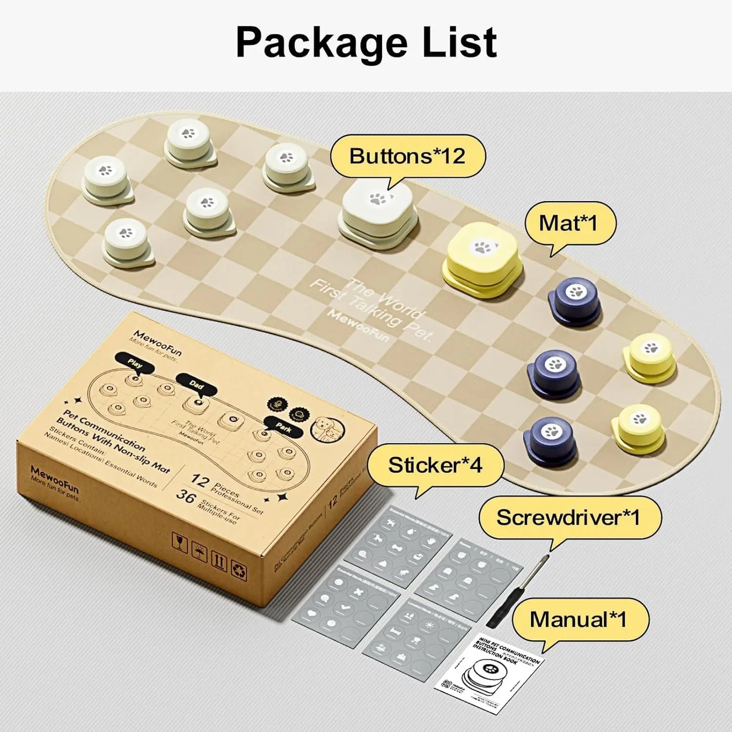 Mewoofun Dog Talking Button Set